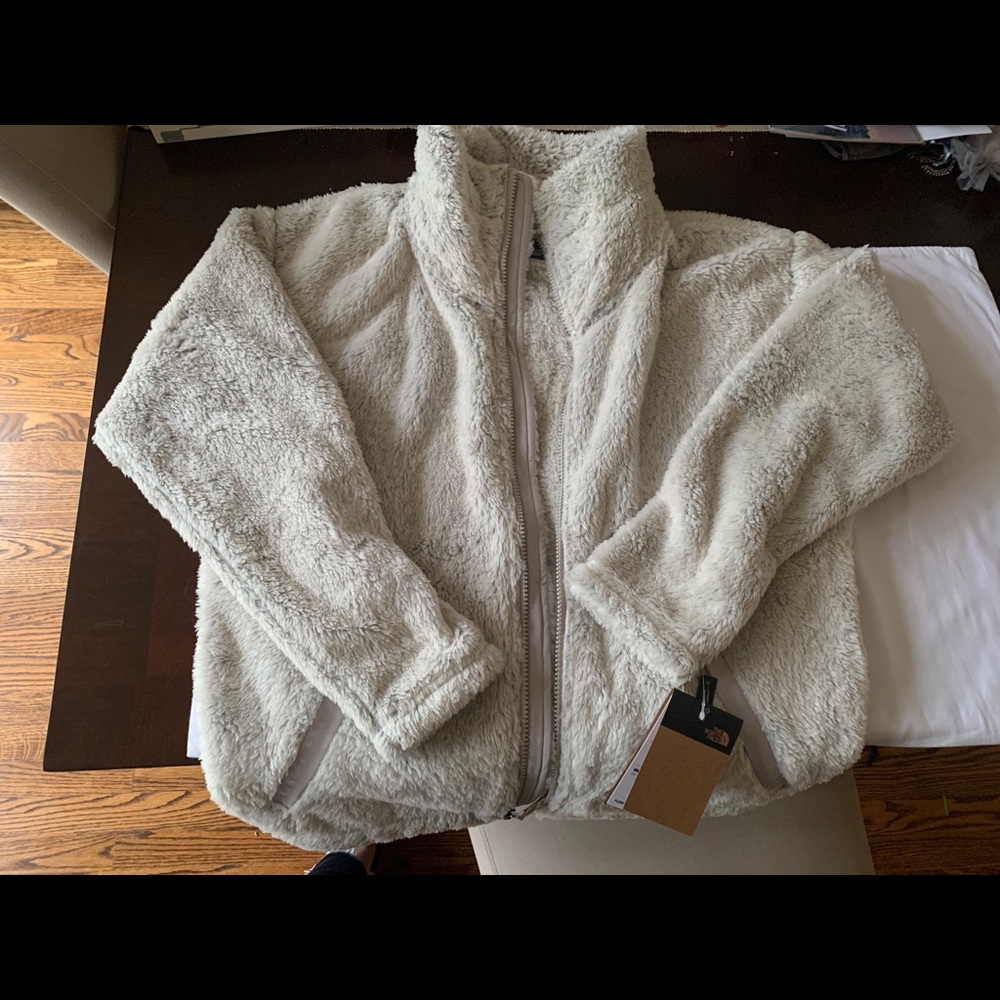 North Face furry fleece zip jacket